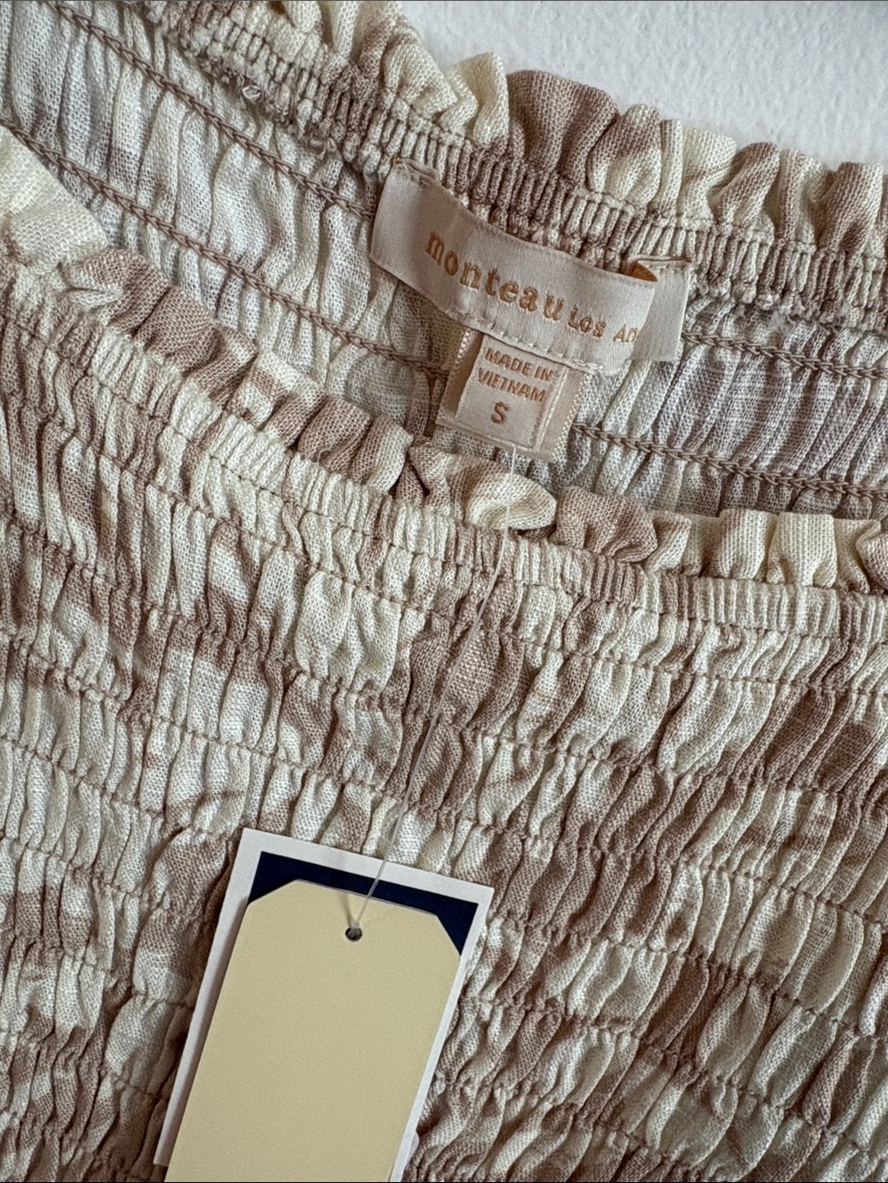 Monteau Beige Floral Crop Top - Picture 2 of 6